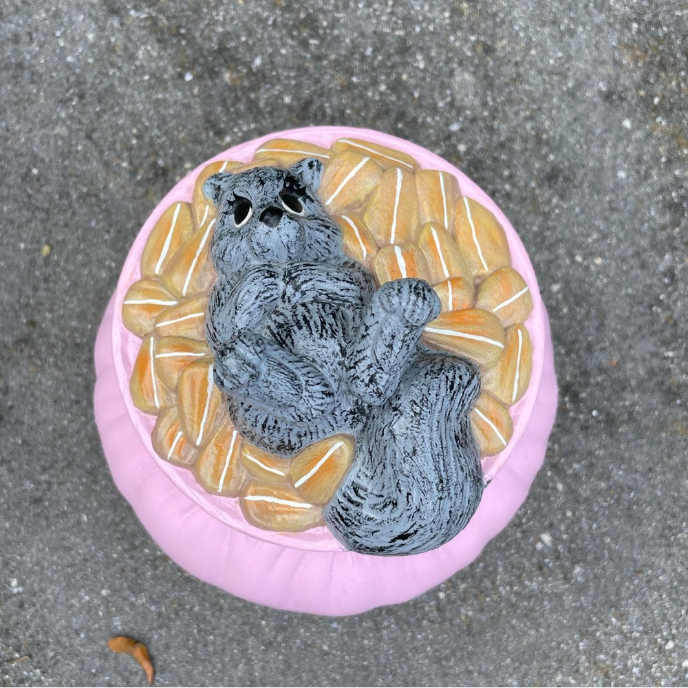 Vintage Pink Squirrel Trinket/Candy Holder